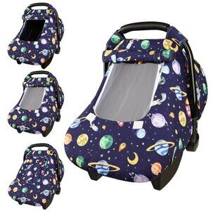Blue Newborn Baby Carseat Cover Winter, Pea Pod Infant Car‎ Seat Covers Canopy